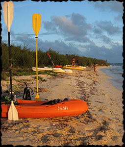 Kayaks at Novillo Beach